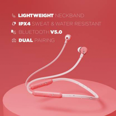Wireless Bluetooth Headset  (Mint Pink, In the Ear)