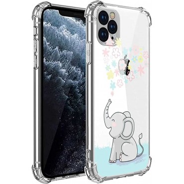 Cute Happy Elephant Flowers Heart Floral, Soft TPU Shockproof Cool Case